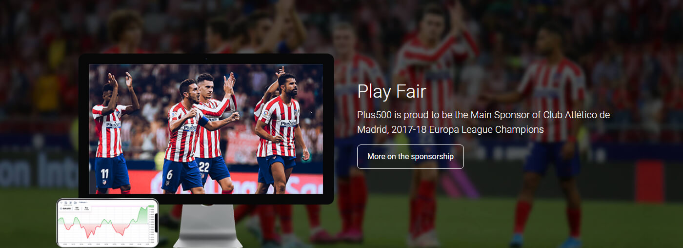Webpage section of Atletico de Madrid sponsorship