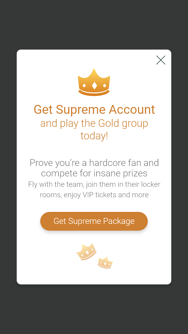Sport-Quest app leaderboard upgrade level gold dialogue screen