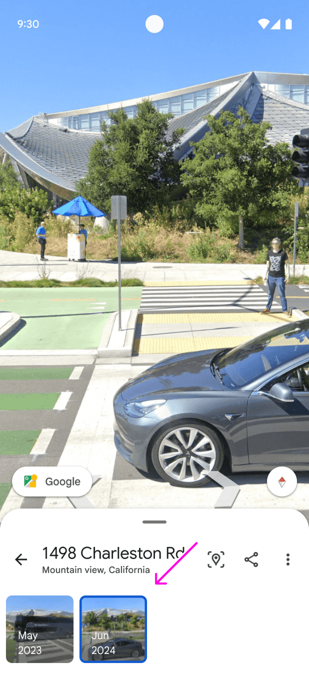 Google Earth Street View - Mobile App thumbnails short list