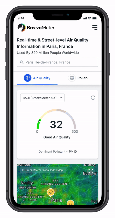 Breezometer deprecated mobile web app prototype animation